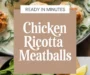 Baked Chicken Ricotta Meatballs With Spinach Alfredo Sauce Recipe